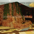 Искусственный декоративный каскадный водопад был изготовлен для ресторана в город Сыктывкар высотой 6 метров из полимер бетона.