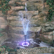 Водопад с фонтанами в интерьере зимнего сада
