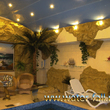 Дизайн и отделка помещения бассейна в Тропическом стиле с искусственными пальмами, попугаями Ара, искусственным камнем, лианами - п. Марушкино, МО - 2011-2012гг.