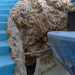 Отделка искусственным декоративным камнем лестницы и горки в аквапарке с бассейном в виде искусственной скалы - п.Лешкокво, МО - 2010г.