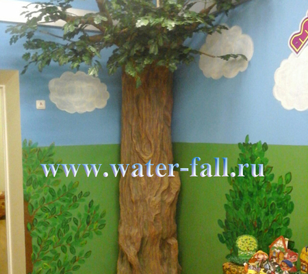 Искусственное дерево половинка дуба высотой 2,6м/2,9м г. Москва детский сад - 2014г.