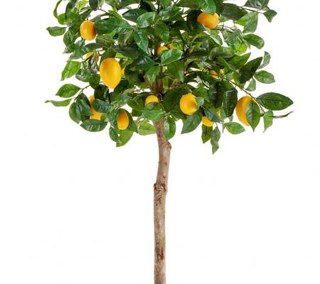 Искусственное Лимонное дерево с плодами на штамбе. Высота: 110см, диаметр кроны: 50см