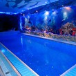 Дизайн и оформление бассейна в морском стиле применили искусственный камень для декоративной отделки стен и потолков под грот, пещеру со встроенными светильниками, а так же декорирование стен и потолка в районе бассейна пано с изображением подводного мира в п. Константиново, Домодедовский р-он, МО - 2011г.