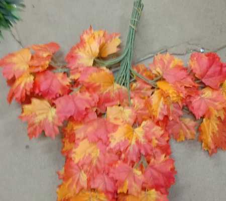 Искусственная ветка клена желтая осень.
